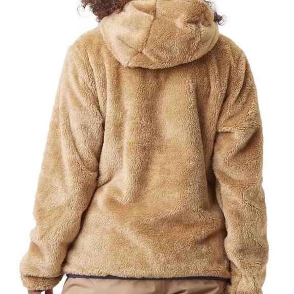 NWT PICTURE Navy/Tan Color Block Reversible Hooded Sherpa Fleece Posy Jacket, L - Picture 9 of 16